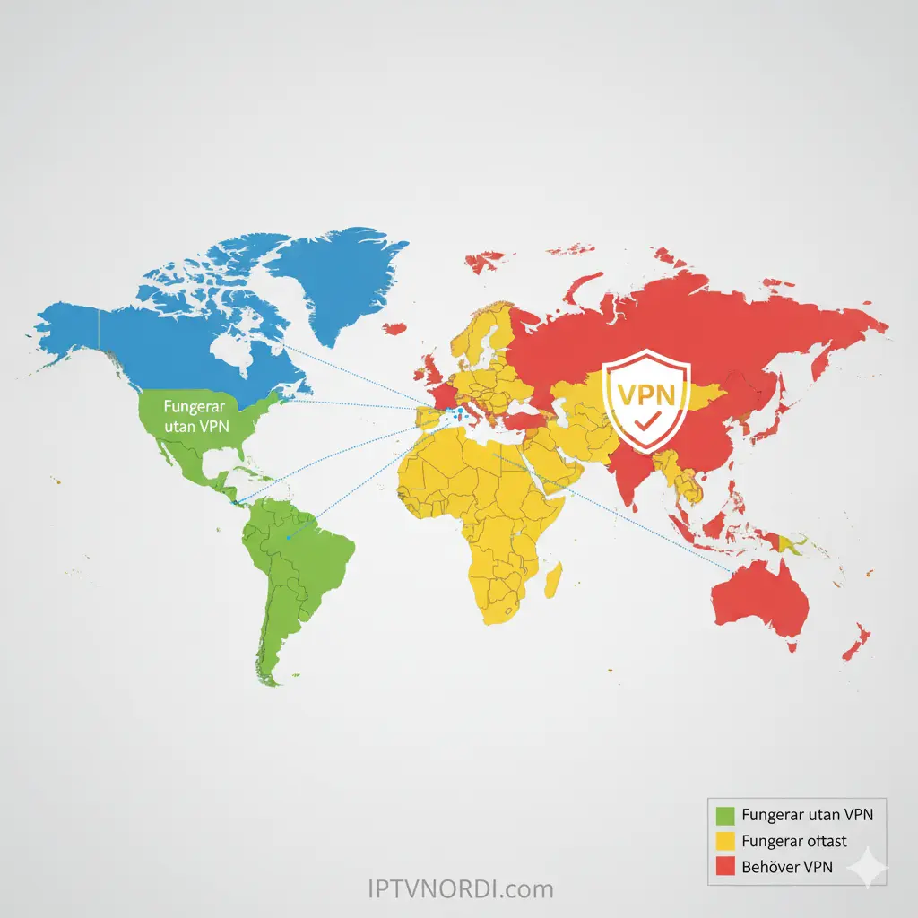 IPTV Nordic World map vpn usage